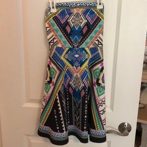 LIKE NEW strapless Aztec dress